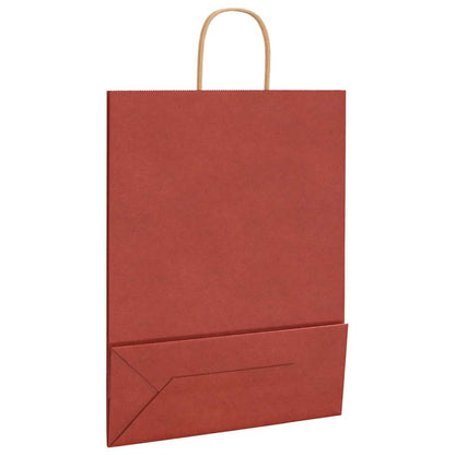 Papiertragetaschen 50 Stk. mit Henkeln Rot 32x12x42 cm