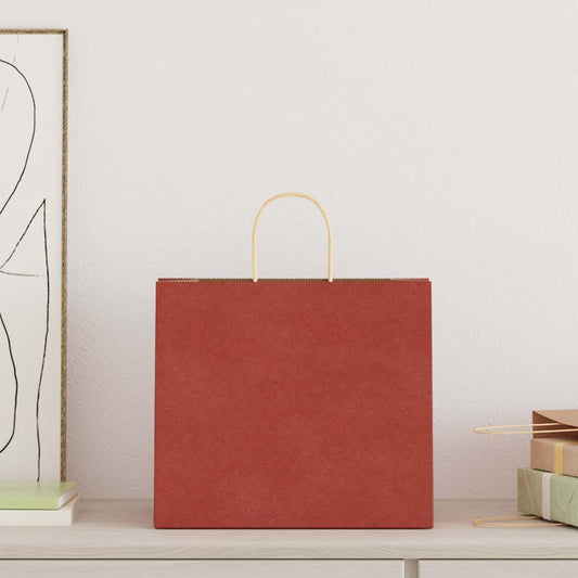 Papiertragetaschen 50 Stk. mit Henkeln Rot 32x22x28 cm