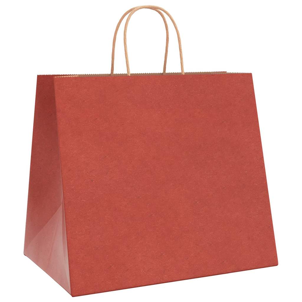 Papiertragetaschen 50 Stk. mit Henkeln Rot 32x22x28 cm