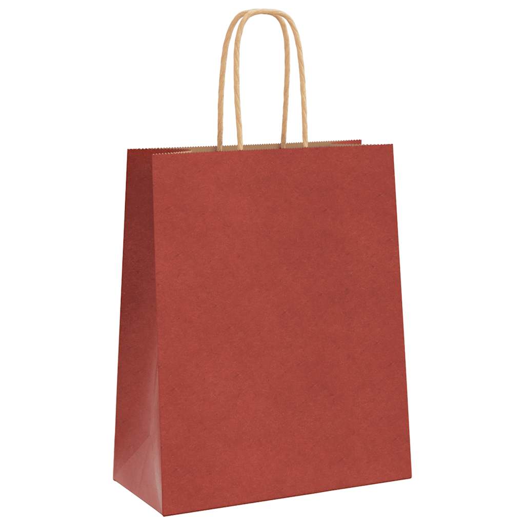 Papiertragetaschen 250 Stk. mit Henkeln Rot 18x8x22 cm