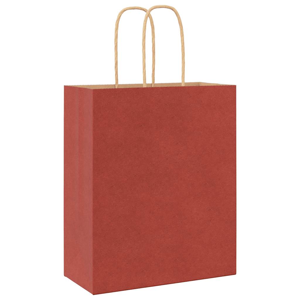 Papiertragetaschen 250 Stk. mit Henkeln Rot 18x8x22 cm