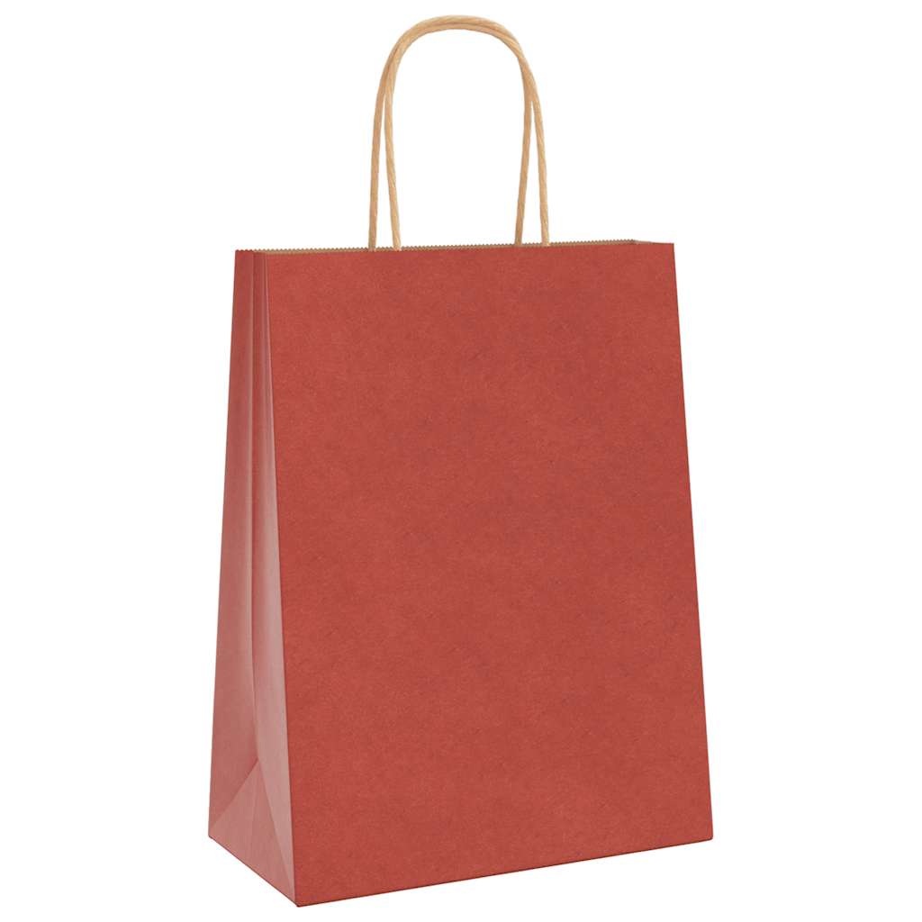 Papiertragetaschen 250 Stk. mit Henkeln Rot 21x11x28 cm