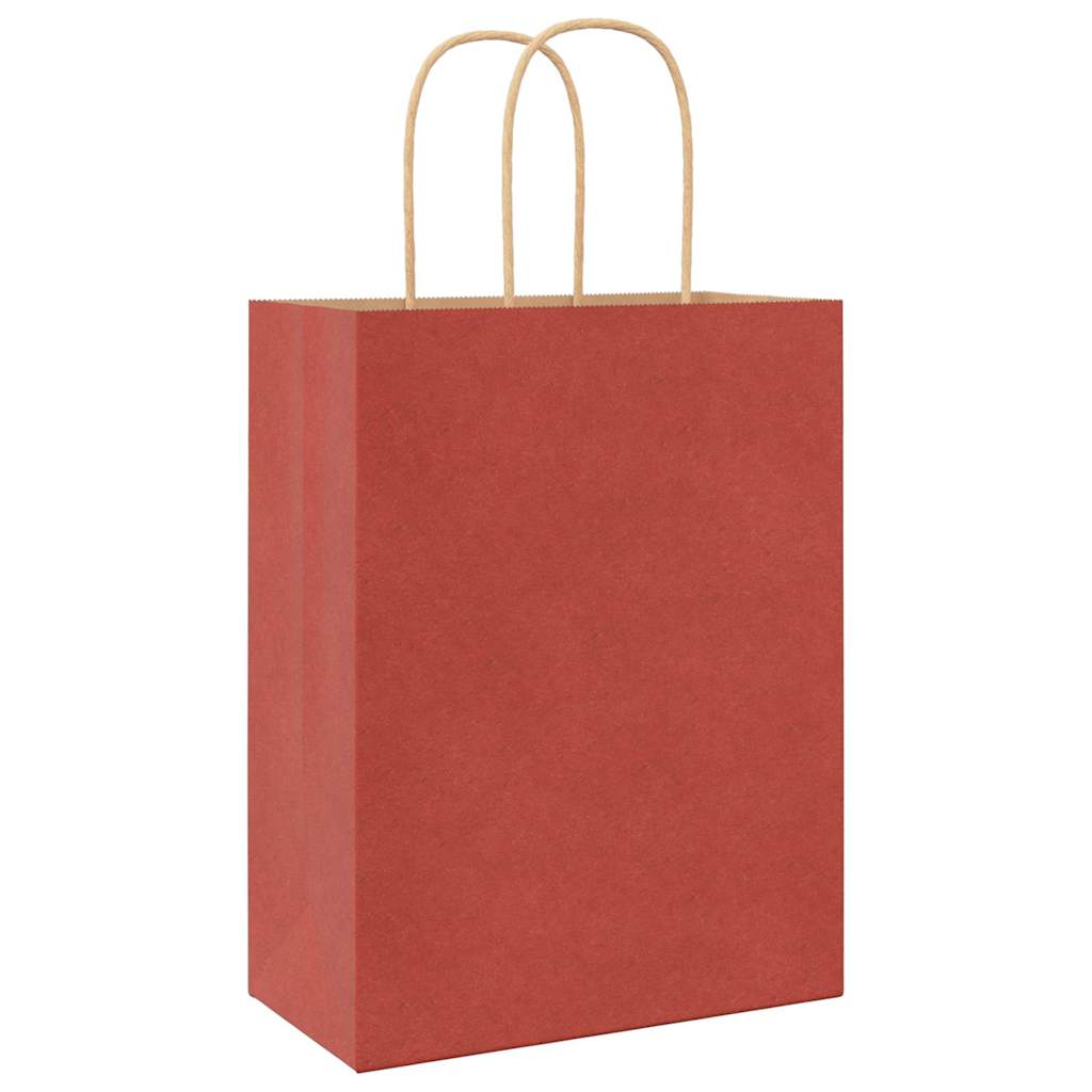 Papiertragetaschen 250 Stk. mit Henkeln Rot 21x11x28 cm