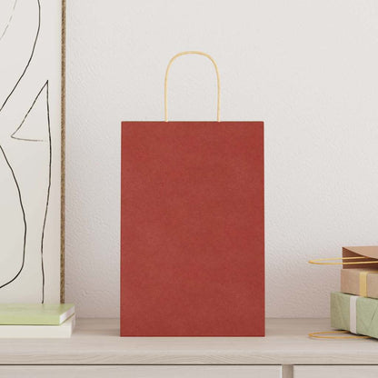 Papiertragetaschen 250 Stk. mit Henkeln Rot 21x11x31 cm