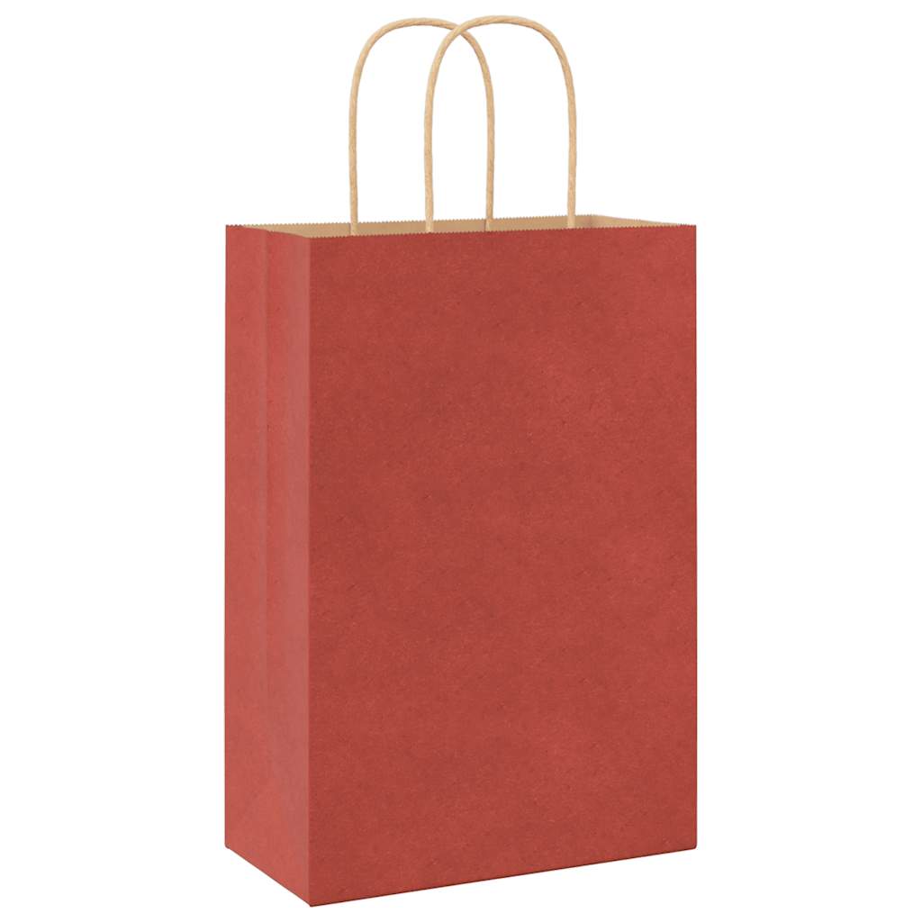 Papiertragetaschen 250 Stk. mit Henkeln Rot 21x11x31 cm