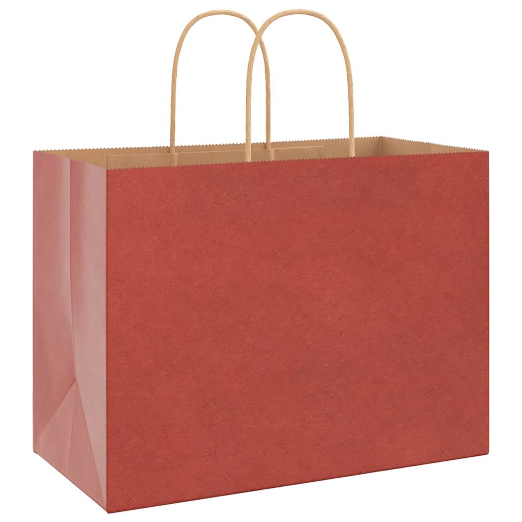 Papiertragetaschen 250 Stk. mit Henkeln Rot 32x17x25 cm