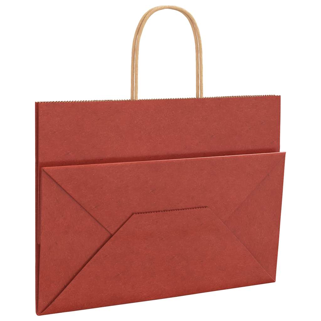 Papiertragetaschen 250 Stk. mit Henkeln Rot 32x17x25 cm