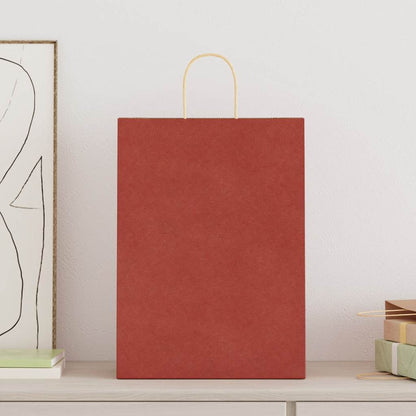 Papiertragetaschen 250 Stk. mit Henkeln Rot 32x17x44 cm