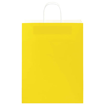 Papiertragetaschen 50 Stk. mit Henkeln Gelb 32x12x42 cm