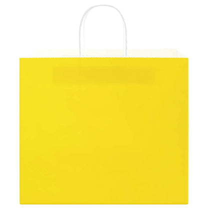 Papiertragetaschen 50 Stk. mit Henkeln Gelb 32x22x28 cm