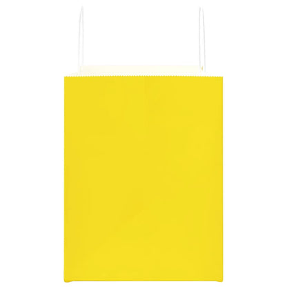 Papiertragetaschen 50 Stk. mit Henkeln Gelb 32x22x28 cm