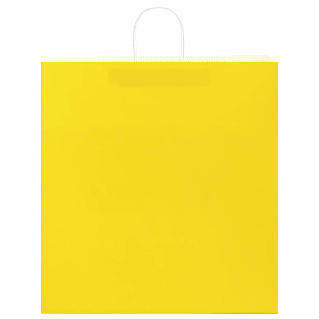 Papiertragetaschen 50 Stk. mit Henkeln Gelb 45x17x48 cm