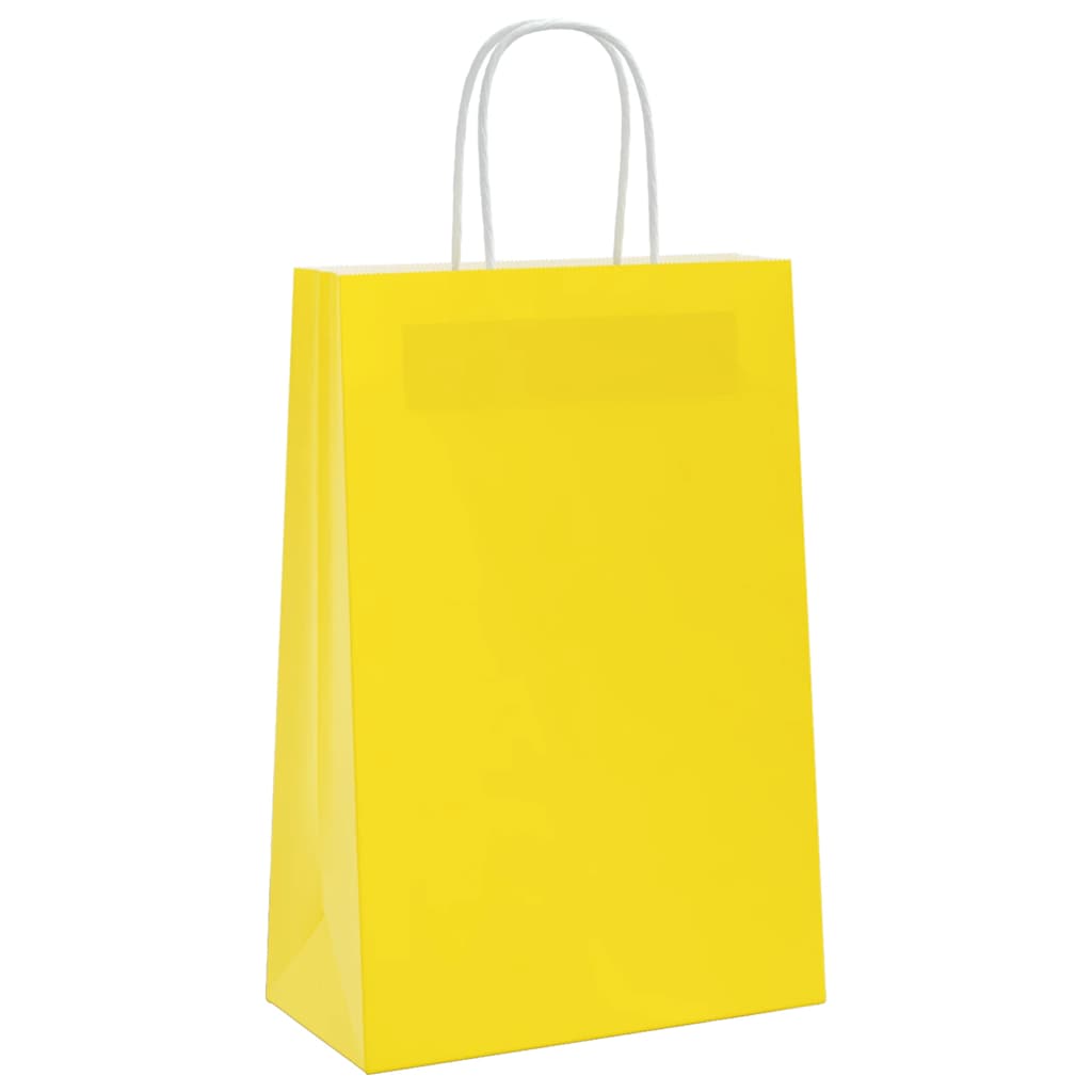 Papiertragetaschen 250 Stk. mit Henkeln Gelb 21x11x31 cm