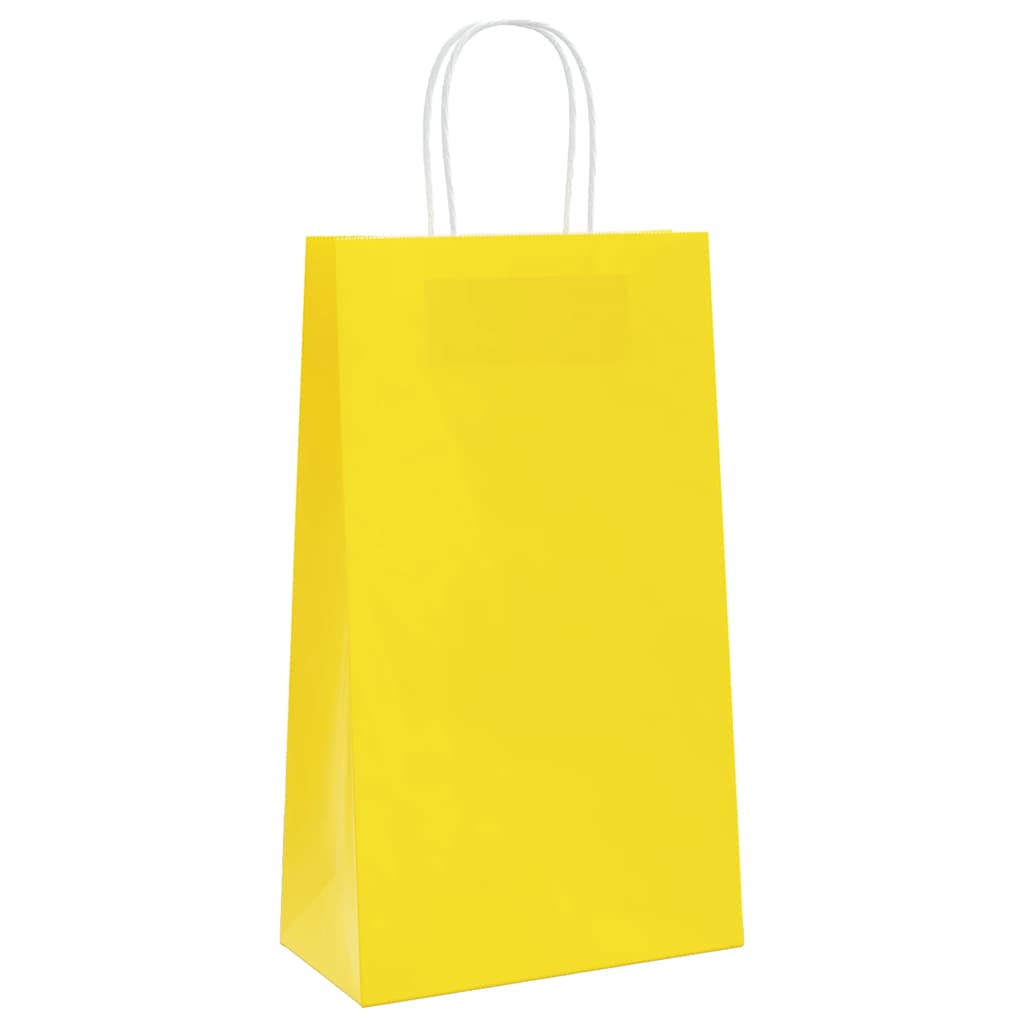 Papiertragetaschen 250 Stk. mit Henkeln Gelb 21x11x36 cm