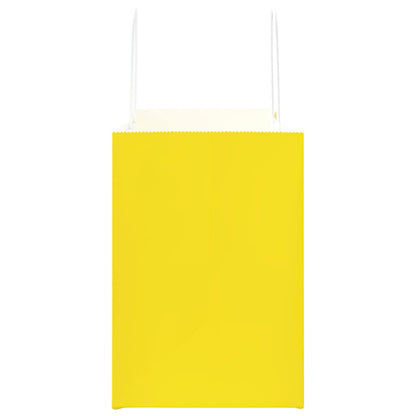 Papiertragetaschen 250 Stk. mit Henkeln Gelb 32x17x25 cm