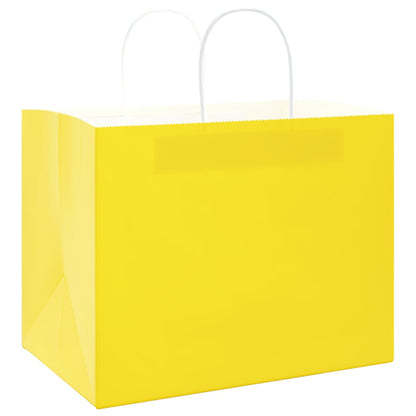 Papiertragetaschen 250 Stk. mit Henkeln Gelb 32x22x24 cm