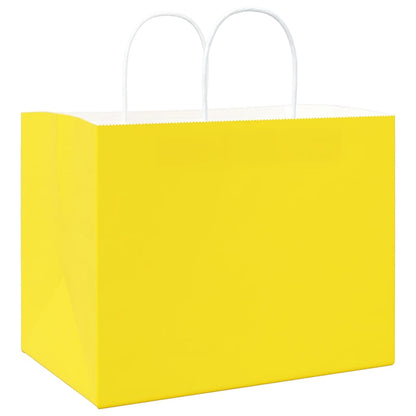 Papiertragetaschen 250 Stk. mit Henkeln Gelb 32x22x24 cm