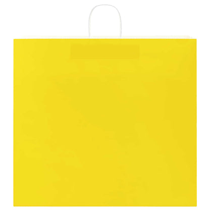 Papiertragetaschen 250 Stk. mit Henkeln Gelb 54x15x49 cm