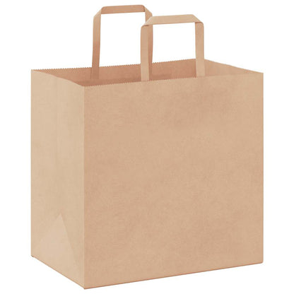 Papiertragetaschen 50 Stk. mit Henkeln Braun 26x17x25 cm