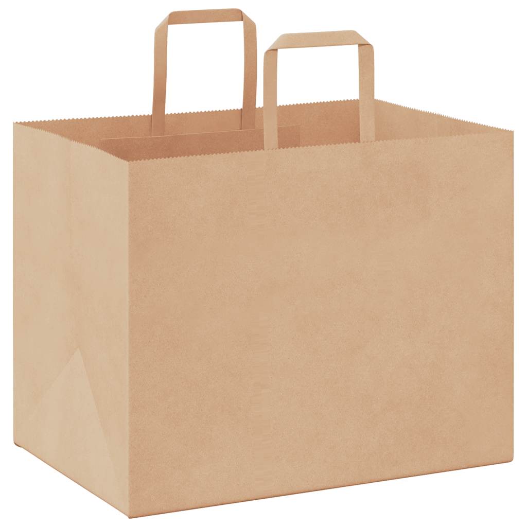 Papiertragetaschen 50 Stk. mit Henkeln Braun 32x22x24 cm