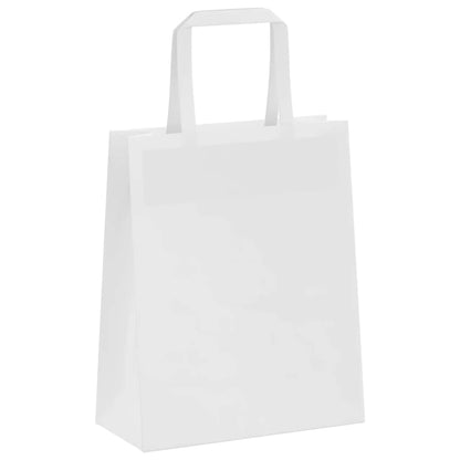 Papiertragetaschen 50 Stk. mit Henkeln Weiß 18x8x22 cm