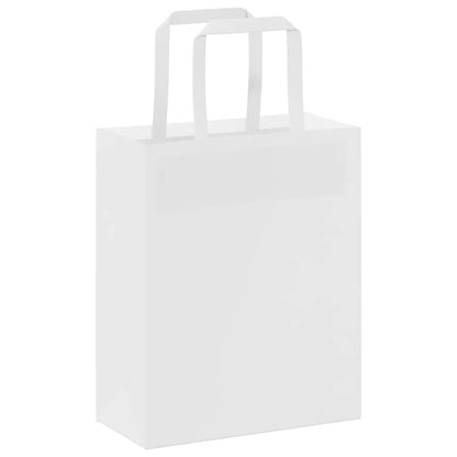 Papiertragetaschen 50 Stk. mit Henkeln Weiß 18x8x22 cm