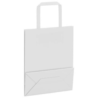 Papiertragetaschen 50 Stk. mit Henkeln Weiß 18x8x22 cm