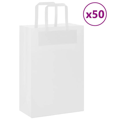 Papiertragetaschen 50 Stk. mit Henkeln Weiß 21x11x31 cm