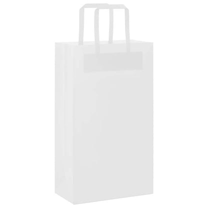 Papiertragetaschen 50 Stk. mit Henkeln Weiß 21x11x36 cm