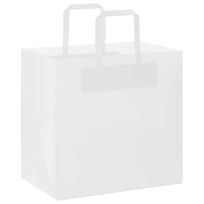 Papiertragetaschen 50 Stk. mit Henkeln Weiß 26x17x25 cm