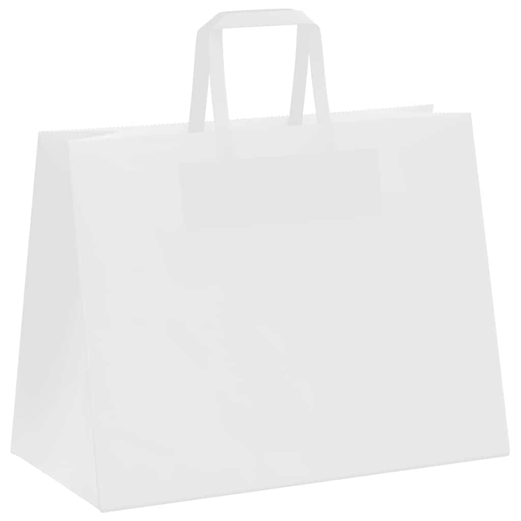 Papiertragetaschen 50 Stk. mit Henkeln Weiß 32x17x25 cm