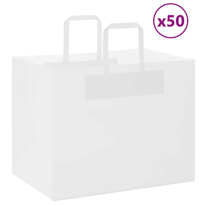 Papiertragetaschen 50 Stk. mit Henkeln Weiß 32x22x24 cm