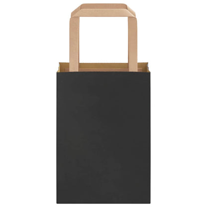 Papiertragetaschen 50 Stk. mit Henkeln Schwarz 15x8x21 cm