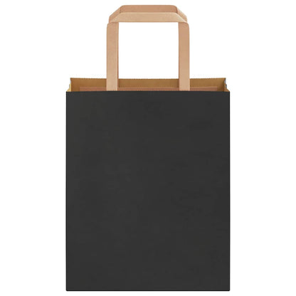 Papiertragetaschen 50 Stk. mit Henkeln Schwarz 18x8x22 cm