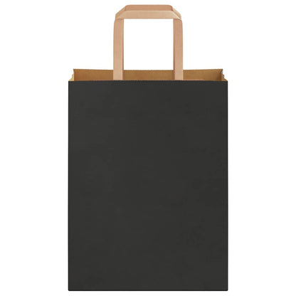 Papiertragetaschen 50 Stk. mit Henkeln Schwarz 21x11x28 cm