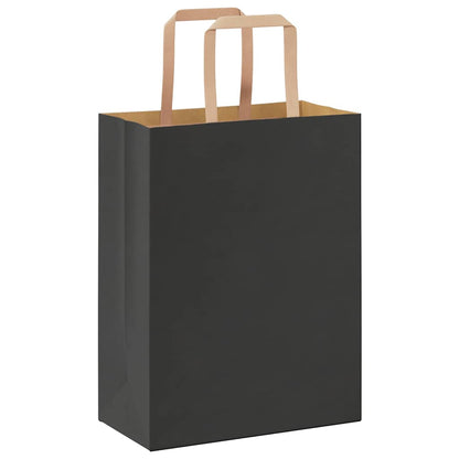 Papiertragetaschen 50 Stk. mit Henkeln Schwarz 21x11x28 cm