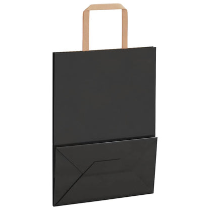 Papiertragetaschen 50 Stk. mit Henkeln Schwarz 21x11x28 cm