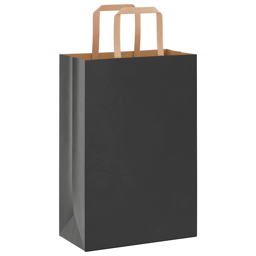 Papiertragetaschen 50 Stk. mit Henkeln Schwarz 21x11x31 cm