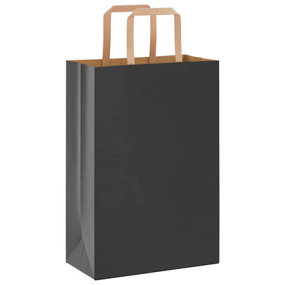 Papiertragetaschen 50 Stk. mit Henkeln Schwarz 21x11x31 cm