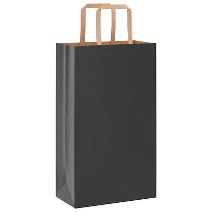 Papiertragetaschen 50 Stk. mit Henkeln Schwarz 21x11x36 cm