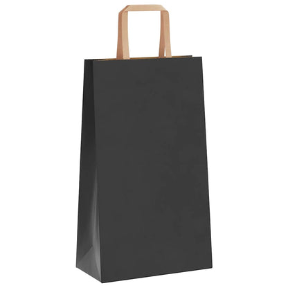 Papiertragetaschen 50 Stk. mit Henkeln Schwarz 21x11x36 cm