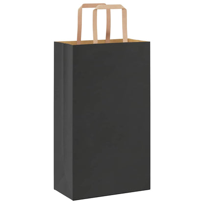 Papiertragetaschen 50 Stk. mit Henkeln Schwarz 21x11x36 cm