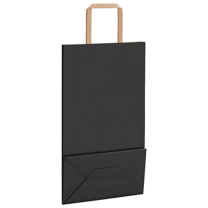 Papiertragetaschen 50 Stk. mit Henkeln Schwarz 21x11x36 cm