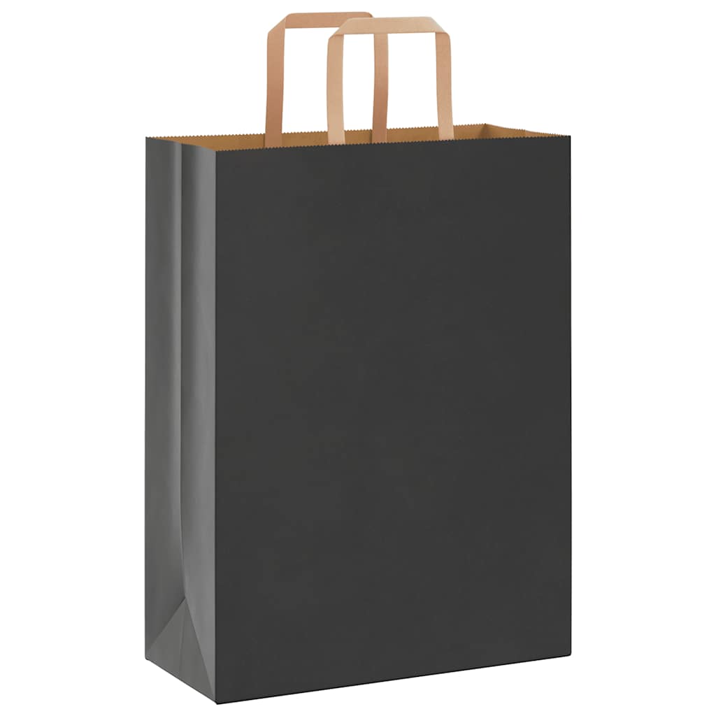 Papiertragetaschen 50 Stk. mit Henkeln Schwarz 26x12x35 cm