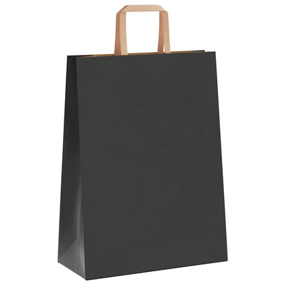 Papiertragetaschen 50 Stk. mit Henkeln Schwarz 26x12x35 cm