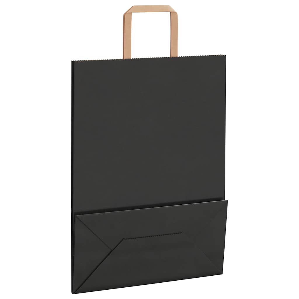 Papiertragetaschen 50 Stk. mit Henkeln Schwarz 26x12x35 cm