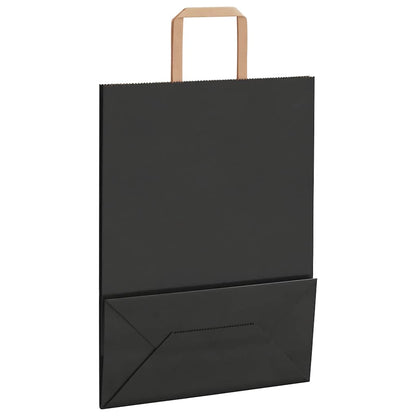 Papiertragetaschen 50 Stk. mit Henkeln Schwarz 26x12x35 cm