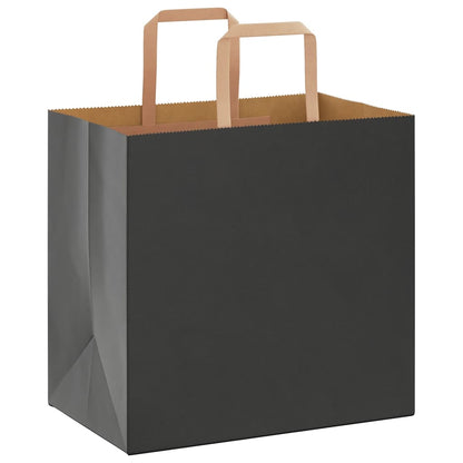 Papiertragetaschen 50 Stk. mit Henkeln Schwarz 26x17x25 cm