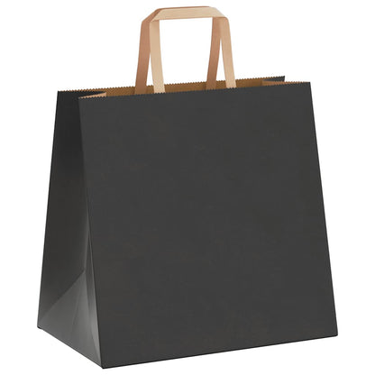 Papiertragetaschen 50 Stk. mit Henkeln Schwarz 26x17x25 cm