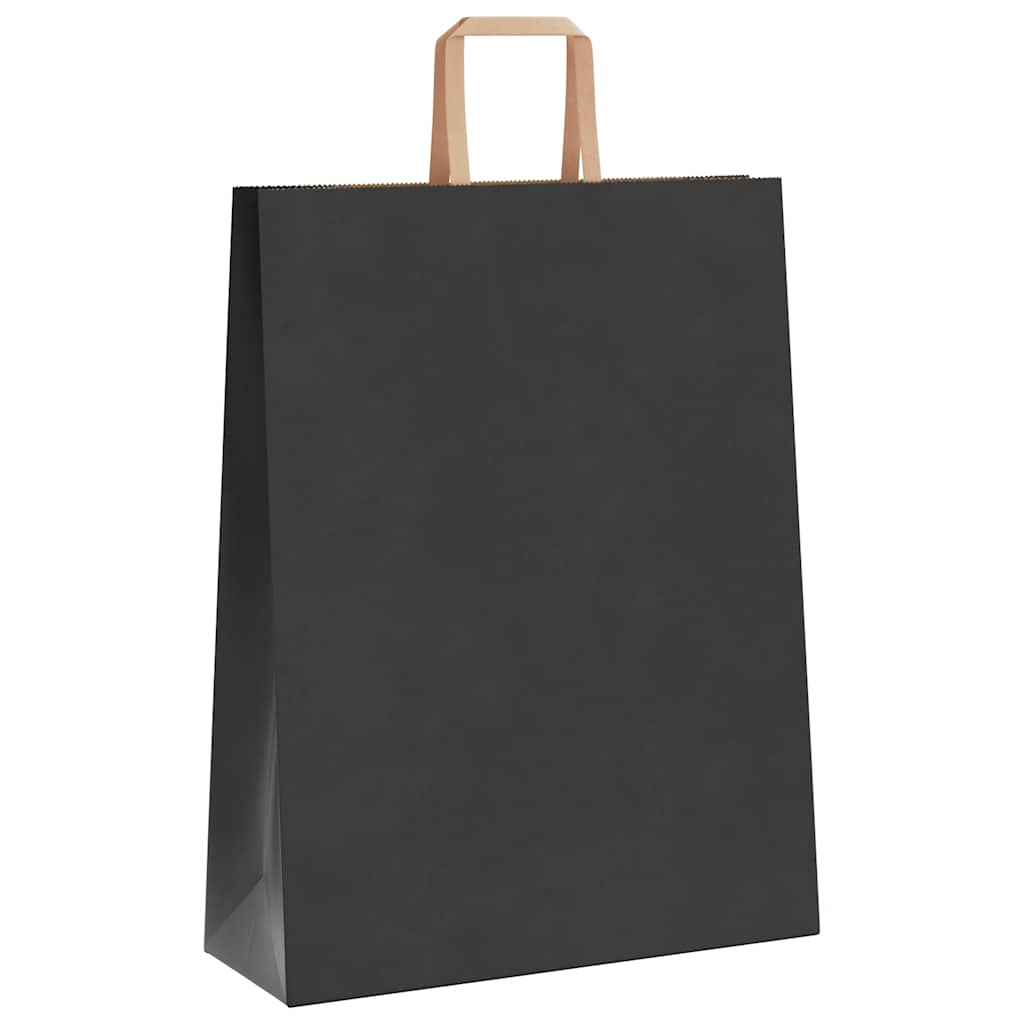 Papiertragetaschen 50 Stk. mit Henkeln Schwarz 32x12x42 cm